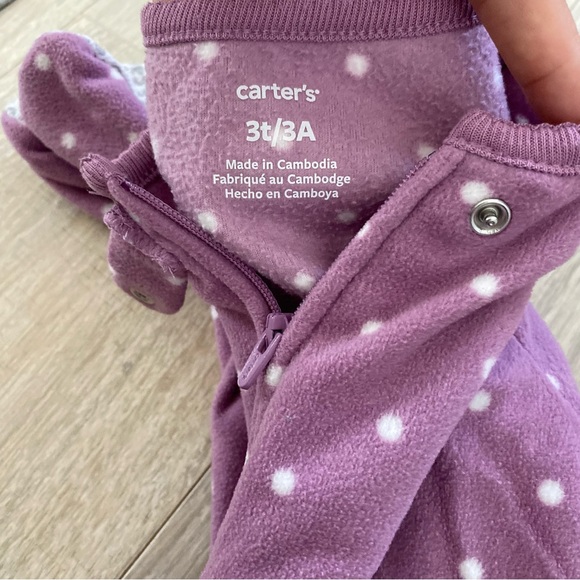 Bundle 4 Girls Fleece Feetie Pajamas 3T - Picture 2 of 5